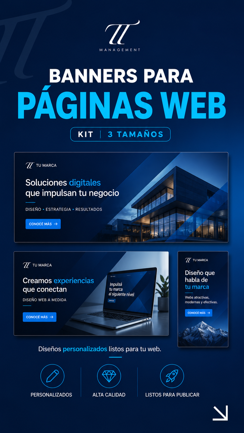 Banners para paginas WEB (Kit 3 tamaños)